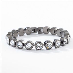 Ice ice baby gun metal bracelet
